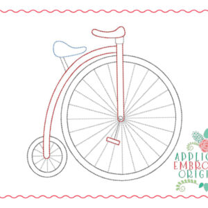294 Vintage Bike Bicycle Bean Stitch Embroidery Design