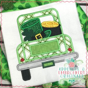 2948 Truck Leprechaun Hat and Pot of Gold Applique Design