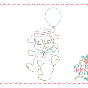 296 Vintage Sailor Dog Quick Bean Stitch Embroidery Design