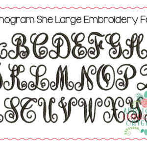 298 Monogram She (Large) Embroidery Font