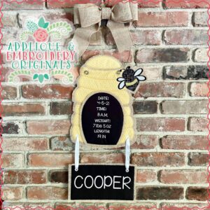 2987 Bee Hive Birth Announcement Door Hanger