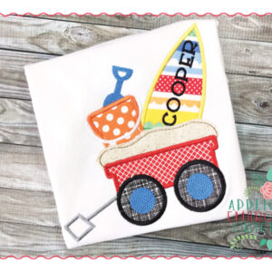 299 Beach Wagon Surf Board Bucket Applique Design