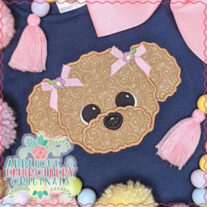 2993 Poodle Puppy Applique Design