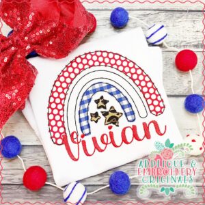 2996 4th of July Rainbow All-In-One Applique Design