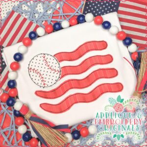 2998 Baseball Flag All-In-One Applique Design
