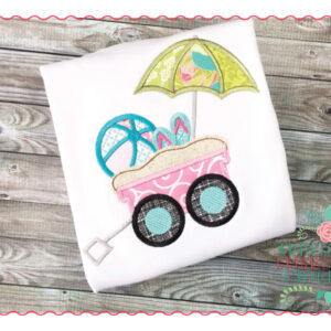 300 Beach Wagon Flip Flops Ball Applique Design