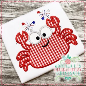 3000 Crab with Sparklers All-In-One Applique Design