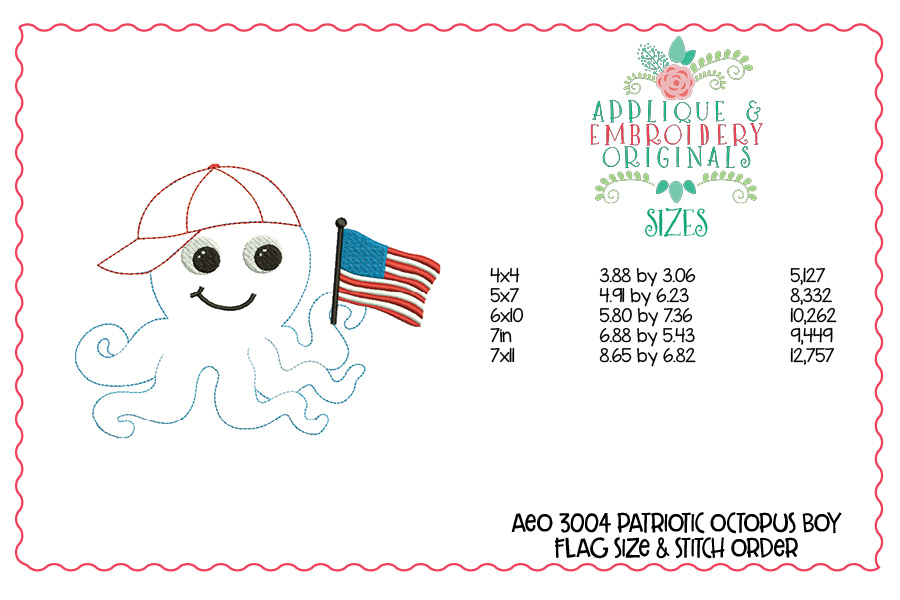 AEO 3004 Patriotic Octopus Boy Flag 1
