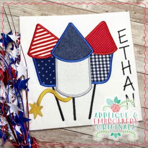 3006 Patriotic Rocket Applique Design