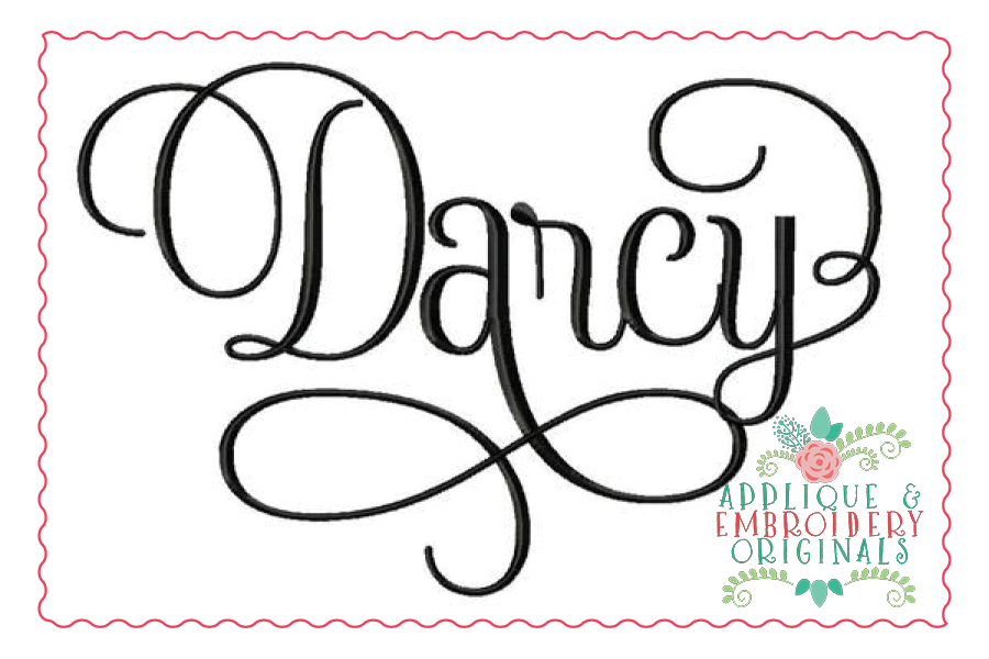 AEO 301 Darcy Embroidery Font