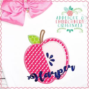 3017 Apple with Core All-In-One Applique Design