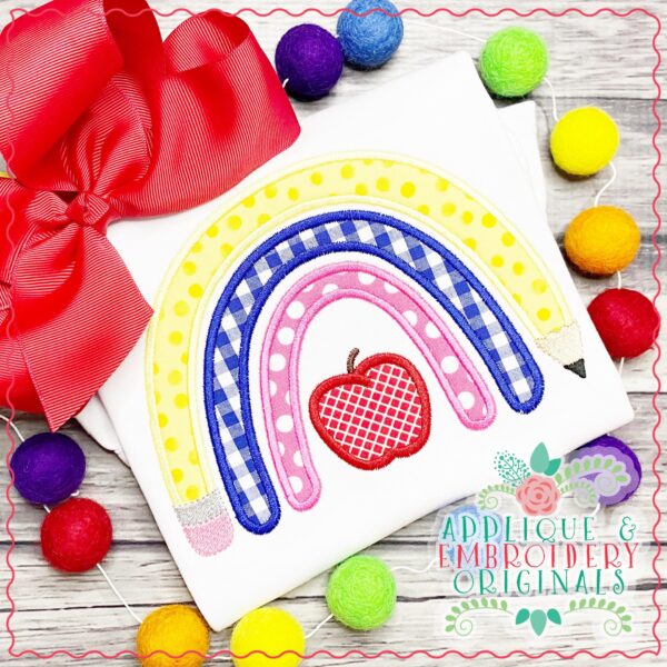 3019 Pencil Rainbow All-In-One Applique Design