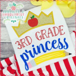 3025 3rd Grade Princess Applique Design