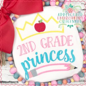 3024 2nd Grade Princess Applique Design