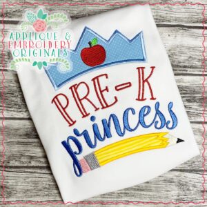 3027 PreK Princess Applique Design