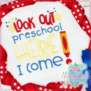 3029 Look Out Preschool Applique Design