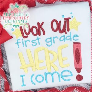 3031 Look Out First Grade Applique Design