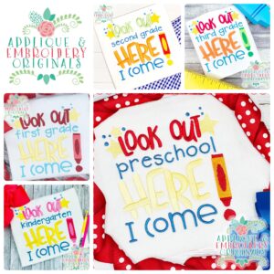 3034 Look Out School Applique Design Set