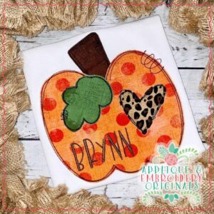 3050 Pumpkin Funky with Heart Applique Design