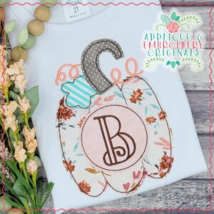 3051 Pumpkin Circle Patch Applique Design