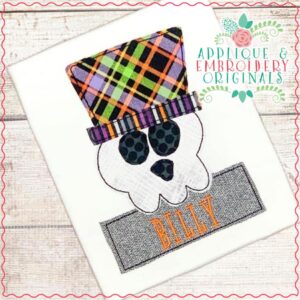 3053 Skeleton Top Hat Applique Design