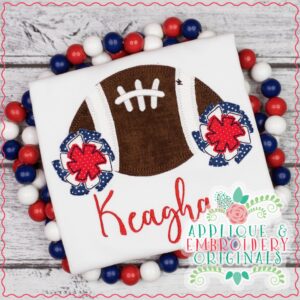 3060 Football with Pom Pom Applique Design
