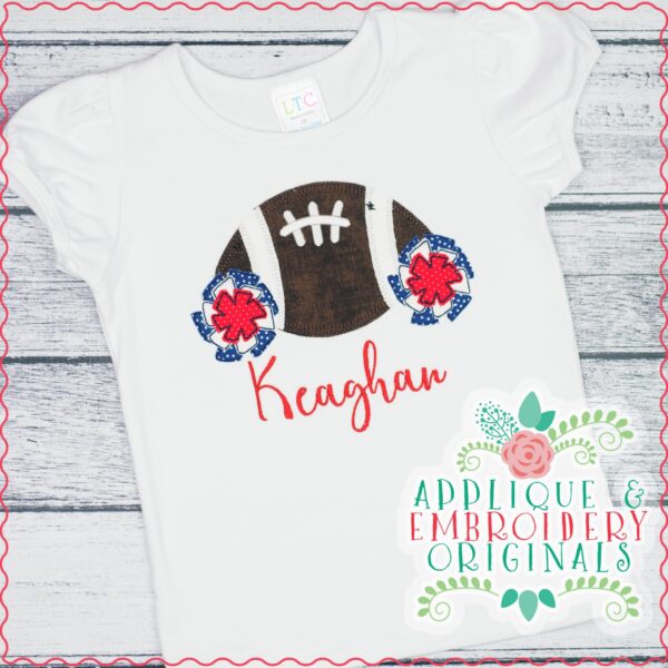 3060 Football with Pom Pom Applique Design - Image 2