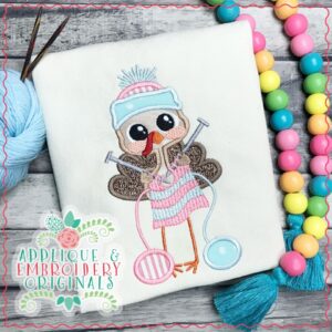 3075 Turkey Knitting Applique Design