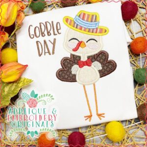 3078 Turkey with Hat Applique Design