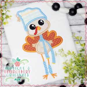 3080 Turkey with Hat & Scarf Applique Design