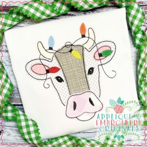 3097 Cow Head Lights All-In-One Applique Design
