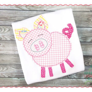 310 Pig Farm Barnyard Simple Stitch Bean Applique Design