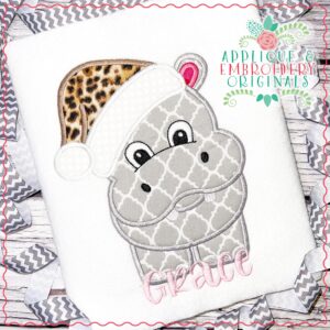 3100 Hippo for Christmas All-In-One Applique Design