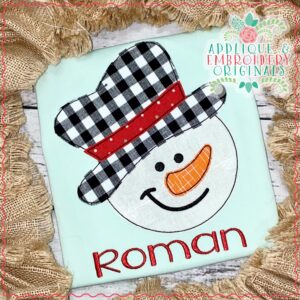 3101 Snowman Head Hat All-In-One Applique Design