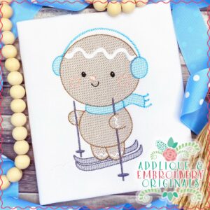 3108 Gingerbread Skiing Sketch Design