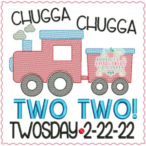 3179 Two Two Train Embroidery Design
