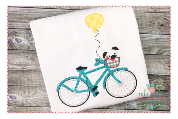 320 Bike Bicycle Pup Bestie Balloon Applique Design