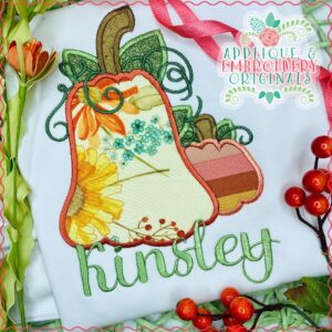 3219 Pumpkin Double Swirls Applique Design