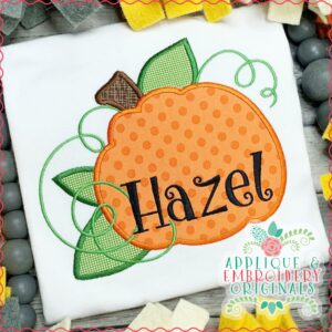 3223 Pumpkin with Swirls Applique Design