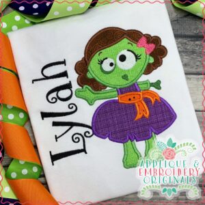 3225 Zombie Girl Dress Applique Design