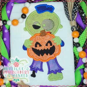 3226 Zombie Boy Pumpkin Applique Design