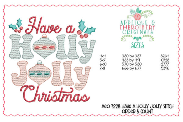 3228 Have a Holly Jolly Sketch Design - Image 2