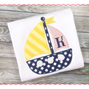 324 Preppy Sailboat Vintage Applique Design