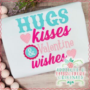 3244 Hugs Kisses Wishes Embroidery Design