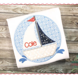 325 Sailboat Vintage Patch Applique Design