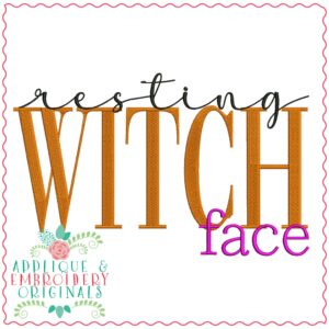 3361 Resting Witch Face Embroidery Design