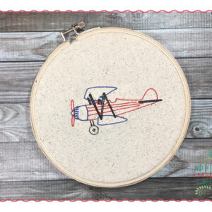 330 Vintage Airplane Plane Bean Stitch Embroidery Design