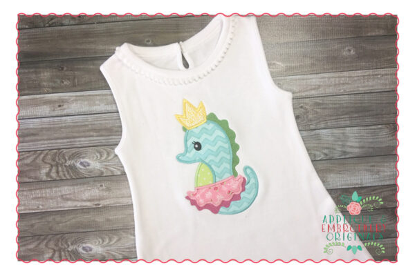 336 Princess Seahorse Applique Design - Image 4