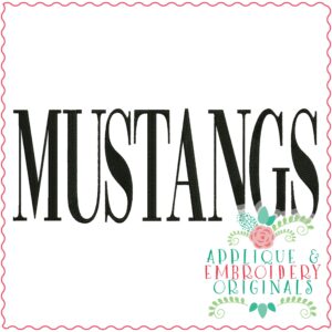 3391 Mustangs Embroidery Design