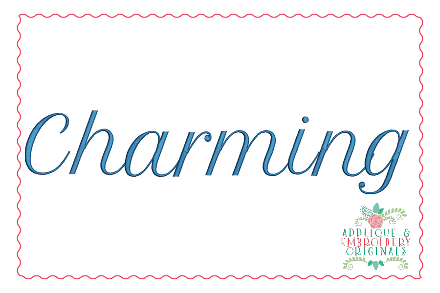 AEO 340 Charming Embroidery Font Name